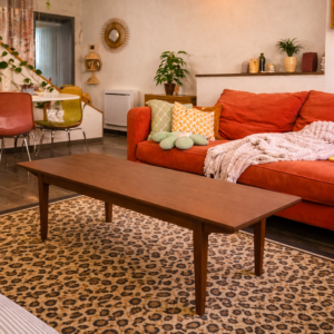 Table basse scandinave années 60/70 en acajou et hêtre