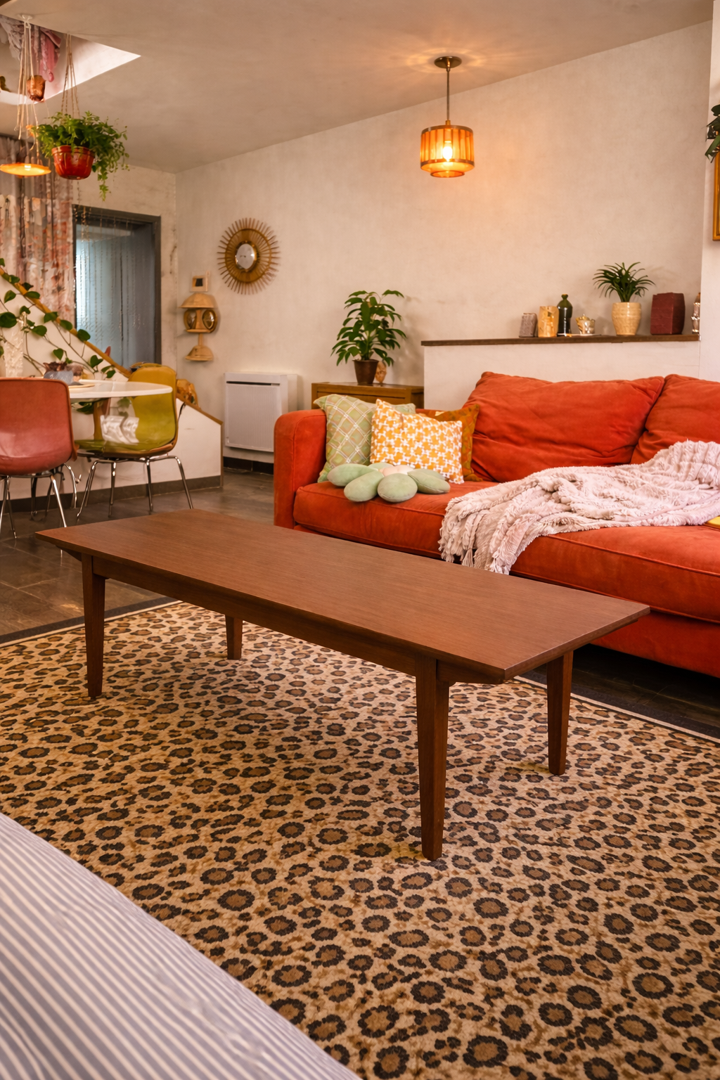 Table basse scandinave années 60/70 en acajou et hêtre