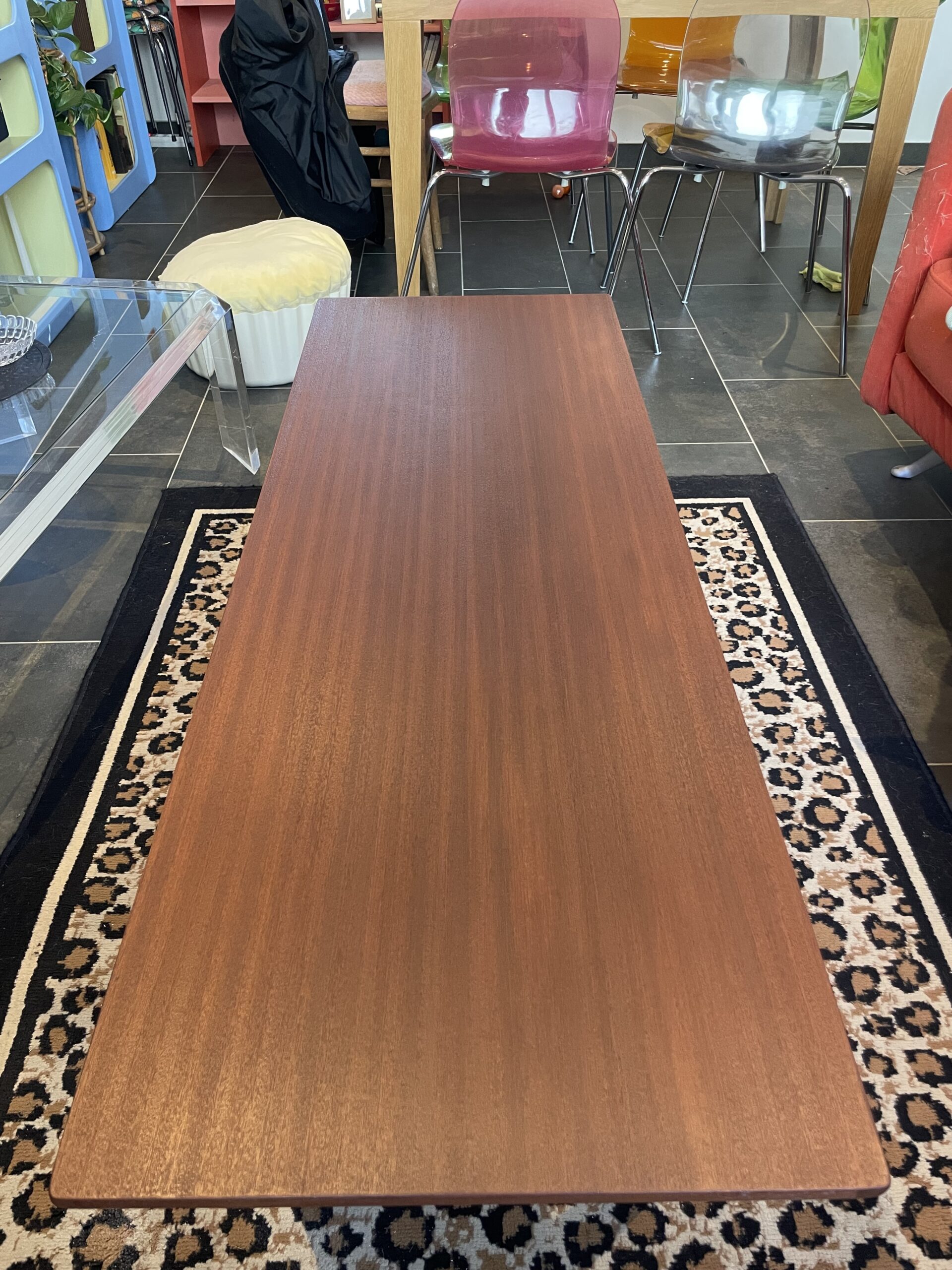 Table basse scandinave années 60/70 en acajou et hêtre – Image 2