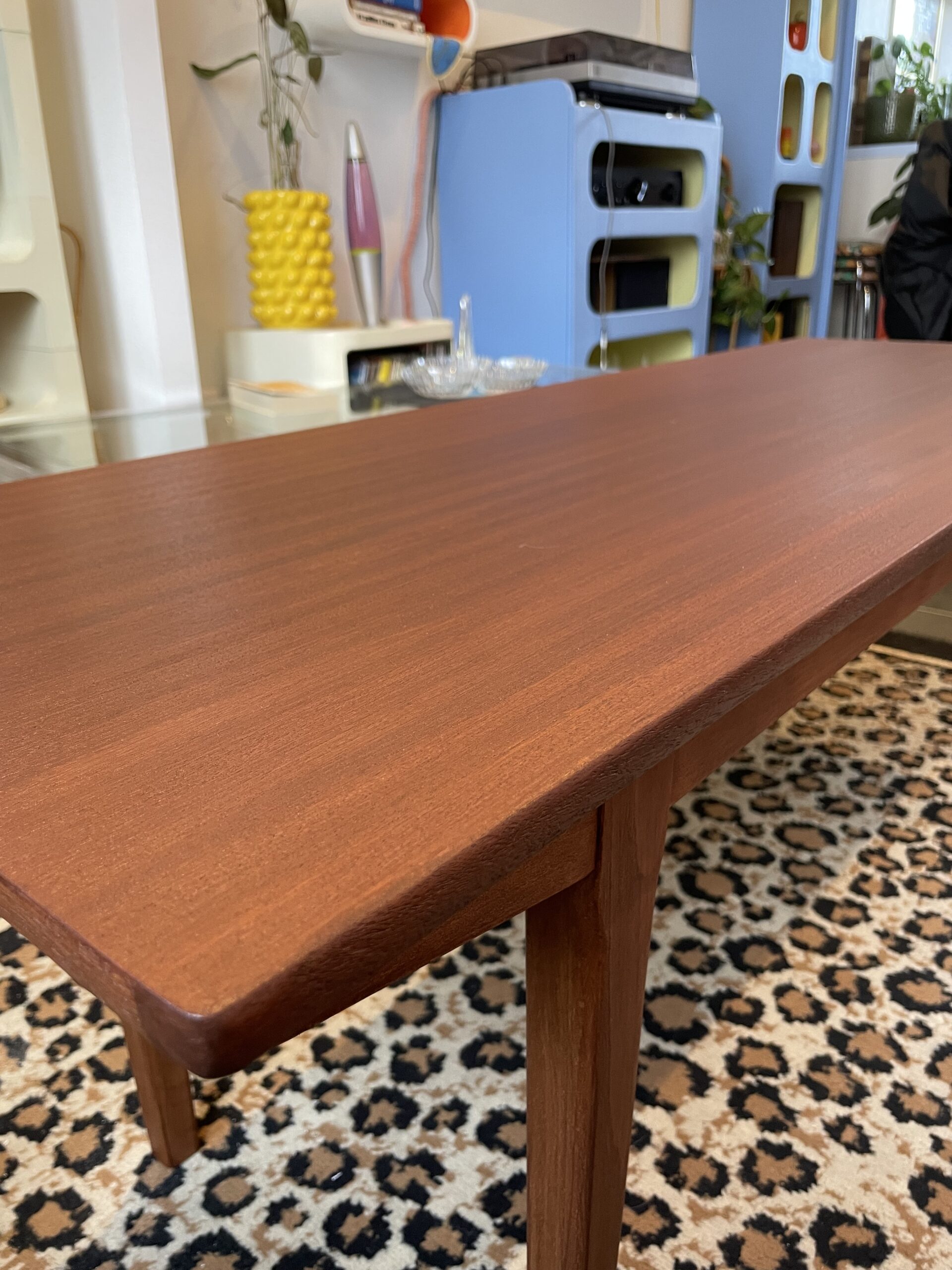Table basse scandinave années 60/70 en acajou et hêtre – Image 5