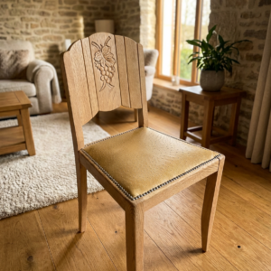Lot de 6 chaises années 30 en chêne massif