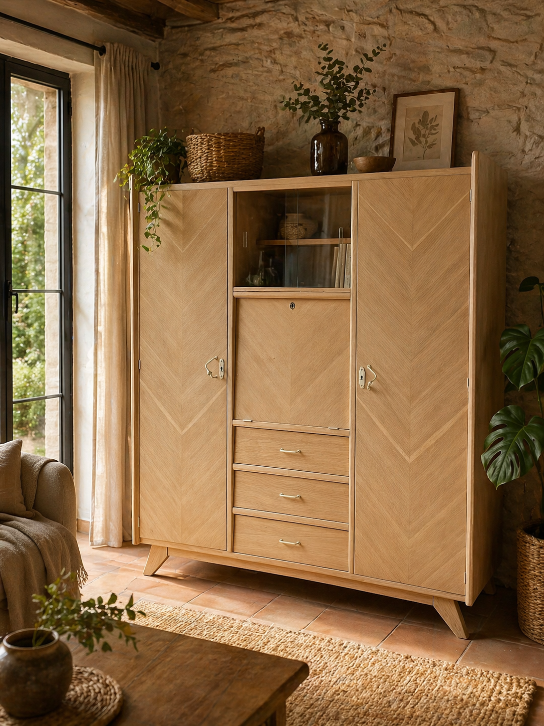 Armoire scandinave 70’ en chêne